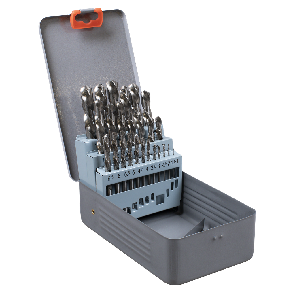 Left-Hand Spiral Drill Bit Set 25pc