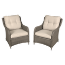 Dellonda Chester Rattan Wicker Outdoor Armchairs 2pc