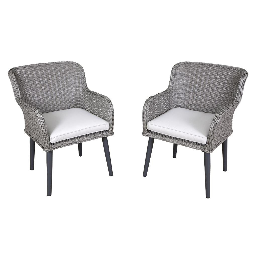 Dellonda Buxton Rattan Wicker Outdoor Chairs Set 2pc