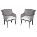 Dellonda Buxton Rattan Wicker Outdoor Chairs Set 2pc