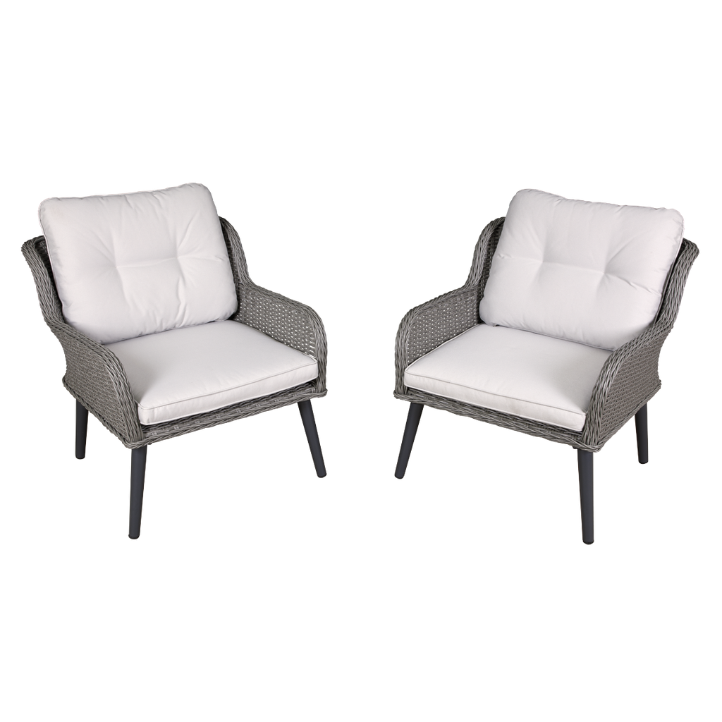 Dellonda Buxton Rattan Wicker Outdoor Chair Set 2pc