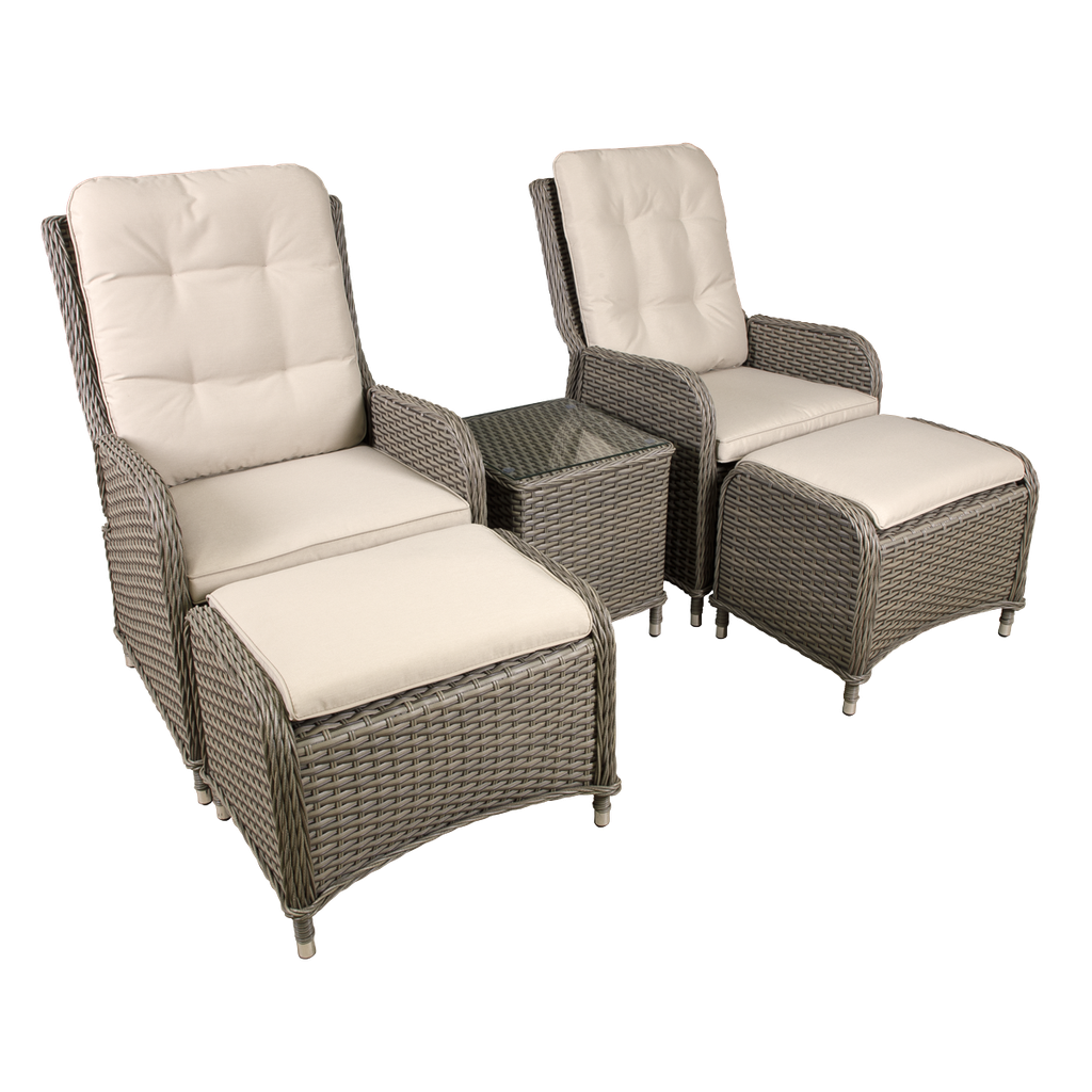 Sealey Dellonda Chester Rattan Wicker Outdoor Recliner Loungers 
