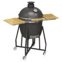 Dellonda Deluxe 22"(56cm) Ceramic Kamado Style BBQ with Wheeled Stand