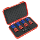 Sealey Double Ended Alloy Wheel Impact Socket Set 1/2"Sq Drive 5