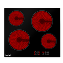 Baridi Integrated Ceramic Hob with 4 Cooking Zones 60cm - Black Glass