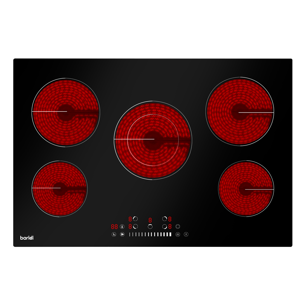 Sealey Baridi Integrated Ceramic Hob with 5 Cooking Zones 77cm -
