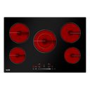 Baridi Integrated Ceramic Hob with 5 Cooking Zones 77cm - Black Glass