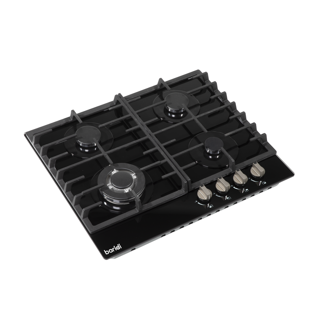Baridi Gas Hob with 4 Cooking Zones 60cm - Black