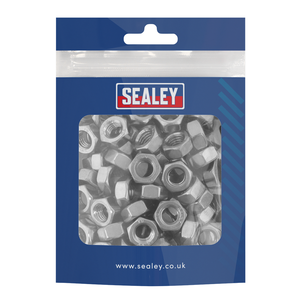 Sealey Stainless Steel Full Nut M8 x 1.25 pitch, DIN 934 - Pack 