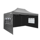 Dellonda Premium 3x4.5m Pop-Up Gazebo & Side Walls, PVC Coated, Water-Resistant Fabric with Carry Bag, Rope, Stakes & Weight Bags - Grey