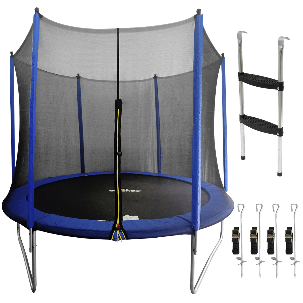 Dellonda Heavy-Duty Outdoor Trampoline with Safety Enclosure Net, Anchors & Ladder 10ft