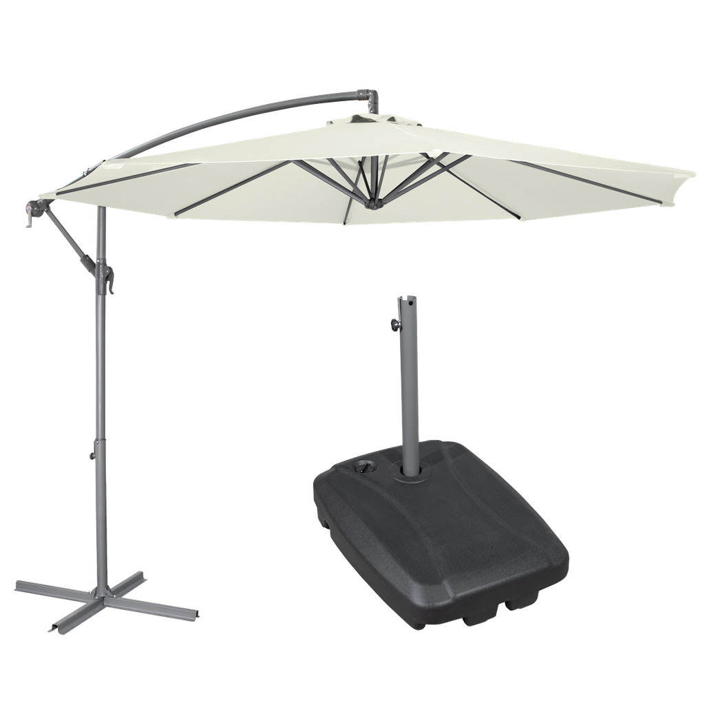Sealey Dellonda Banana Parasol with Cover & Base 3m - Cream