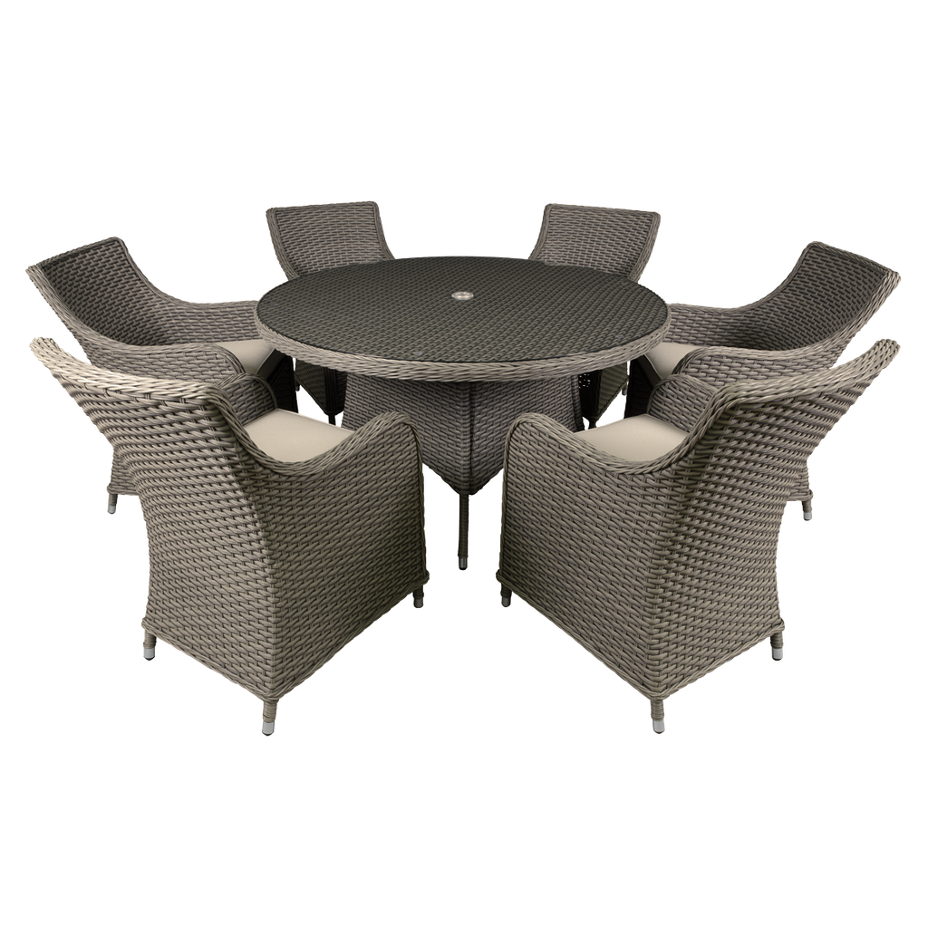 Sealey Dellonda Chester Rattan Wicker Outdoor Dining Set with Te