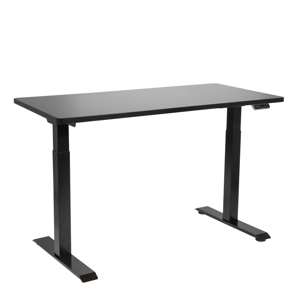 Dellonda Black Electric Height Adjustable Standing Desk, 1400 x 700mm Dual Motor 100kg