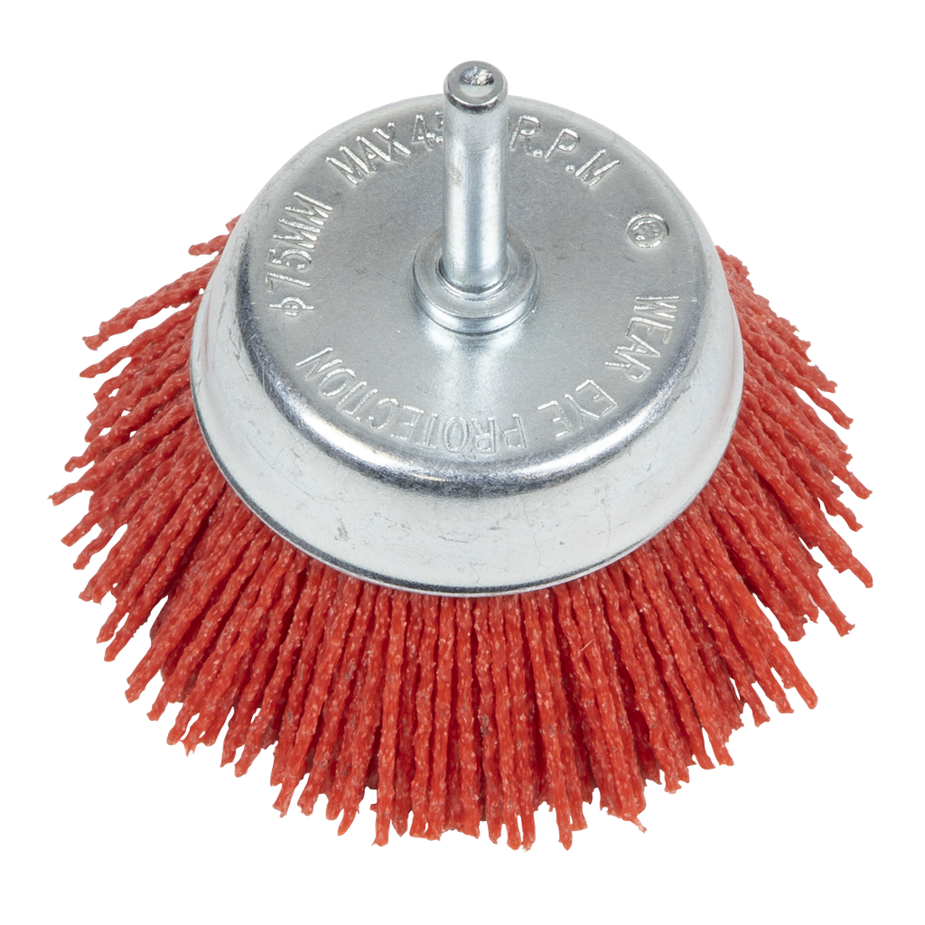 Sealey 75mm Nylon Filament Cup Brush with 6mm Shaft