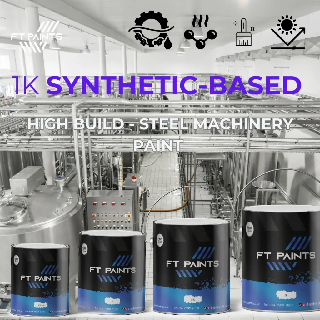1K High-Build Industrial Paint – Quick-Dry, Tough Paint for Steel, Machines & Containers
