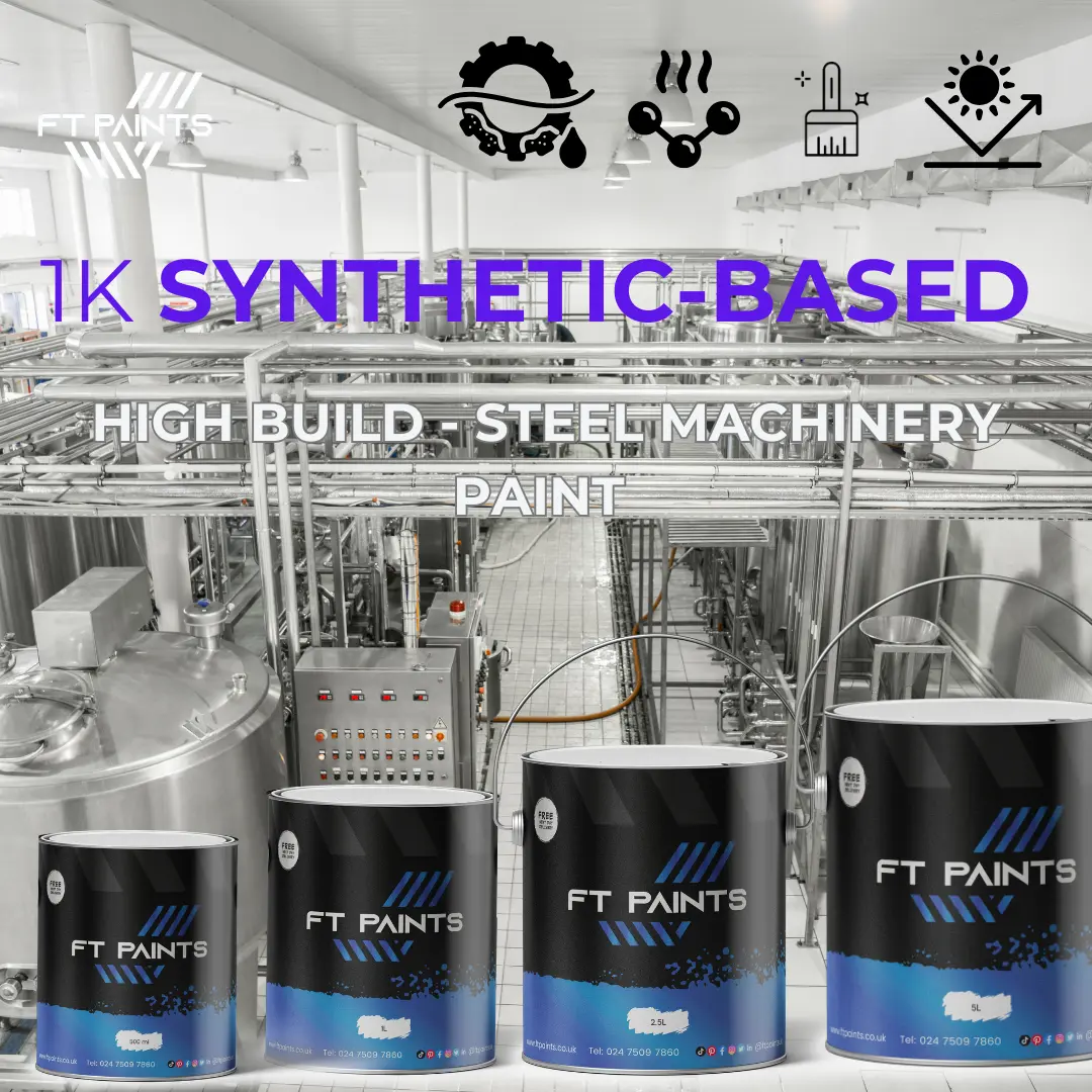 [RT-AK-230-P25L-T500ML-SM] 1K High-Build Industrial Paint – Quick-Dry, Tough Paint for Steel, Machines & Containers (3kg Kit ( 2.5kg Paint + 500ml Thinners ))