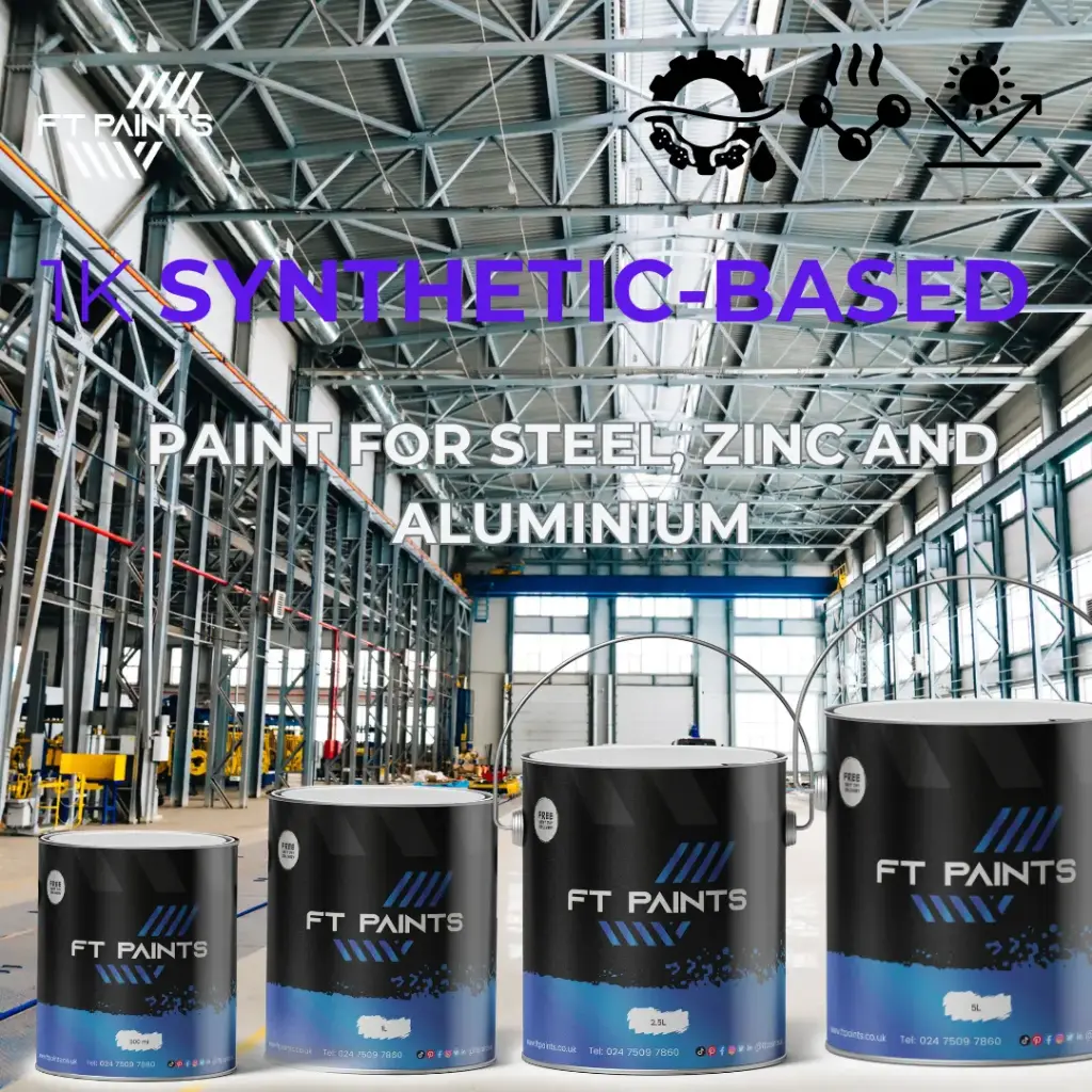 1K High-Solid Synthetic Paint – Rust-Resistant, Thick Paint for Steel, Machines & Containers