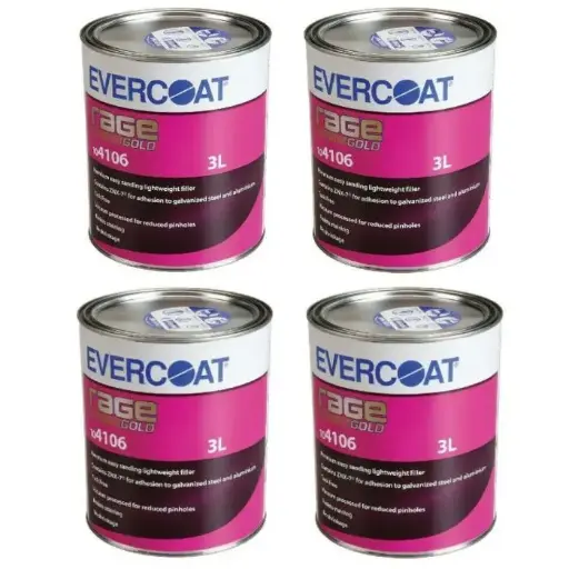 [BULKEVRAGEGOLD] 4 X EVERCOAT RAGE GOLD FILLER 3LT *BULK BUY*