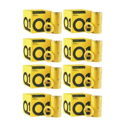 [Q1MTQ118X8] 8 x BOXES Q1 PREMIUM MASKING TAPE 18MM (384 ROLLS TOTAL)
