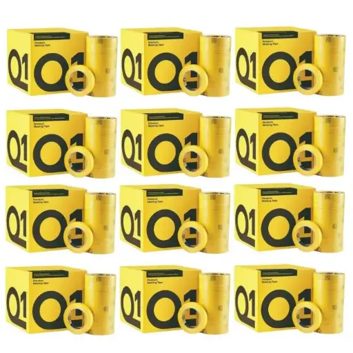 [Q1MTQ136X12] 12 x BOXES Q1 PREMIUM MASKING TAPE 36MM (288 ROLLS TOTAL)