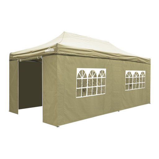 Dellonda Premium 3x6m Pop-Up Gazebo & Side Walls, PVC Coated, Water-Resistant Fabric with Carry Bag, Rope, Stakes & Weight Bags