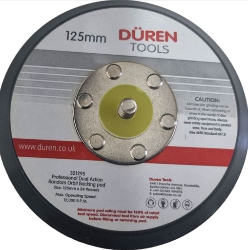 [321295] Fast Mover 125mm backing pad with hook & look and 5/16 male thre