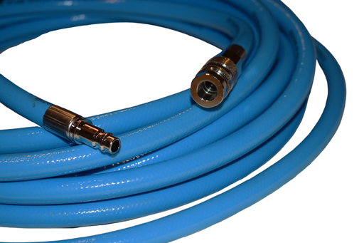 [FMT07410] Fast Mover Breathing quality air hose suitbale for use with air feed supply masks. 10mtrs length. Fitted with safety couplers.