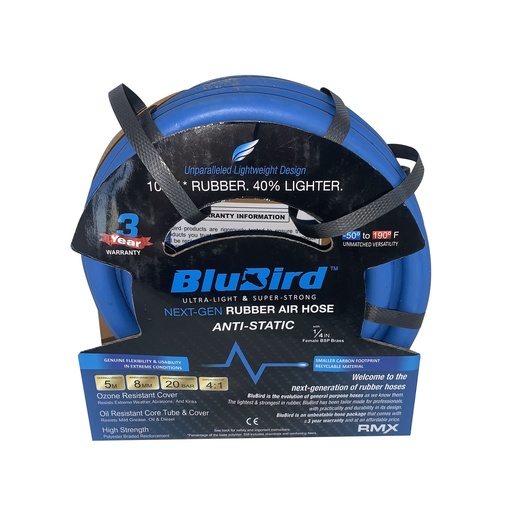 [FMT0805] Fast Mover Blue Rubber Air Hose, 8mm x 5mtr
