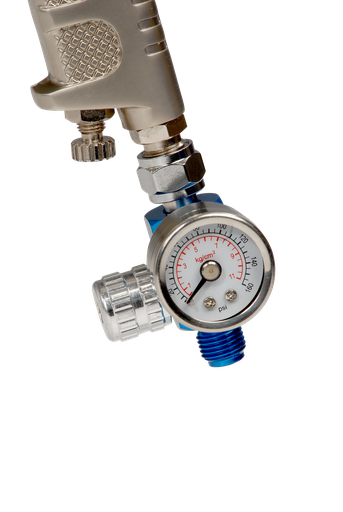 [FMT3040] Fast Mover Spray gun air regulator. 1/4bsp thread. 100g. Length 32mm. Max pressure 114PSI/7.8BAR