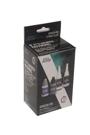 [FMT3470] Fast Mover Speedi-Fix 2 part glue for plastic, wood & metal bonding. 2 x powders, (light & grey ) & 2 x activators