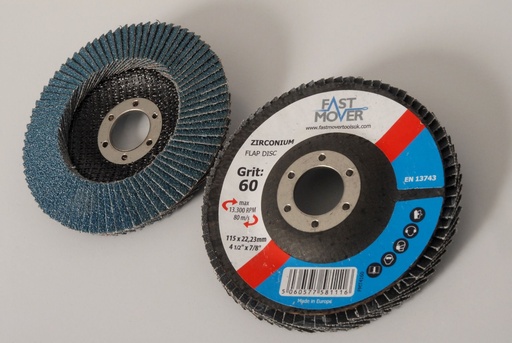 [FMT4160/10] Fast Mover Zirconium flap disc. 115mm. 60 grit. 10 discs per pac