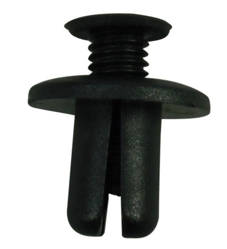 [FMT50122] Fast Mover Trim Clip. Blk Screw Rivet to fit 8mm Hole. PK 10