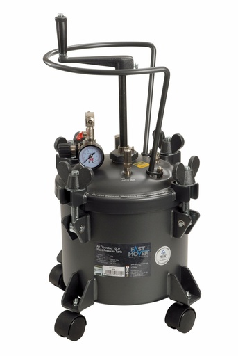 [FMT6054] Fast Mover Paint pressure tank. 10ltr. Fitted with casters and manual agitator