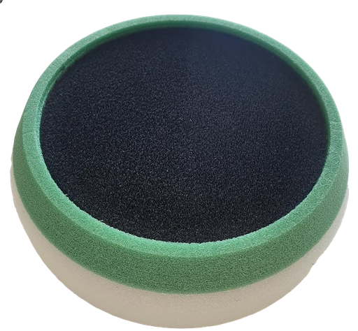 [FMT6068] Fast Mover Hard white compounding pad. 150 x 50mm with hook & loop and fitted with protective collar