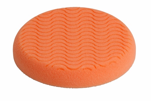 [FMT6075] Fast Mover Hard orange compounding pad with hook & loop. 150 x 25mm ventilated design