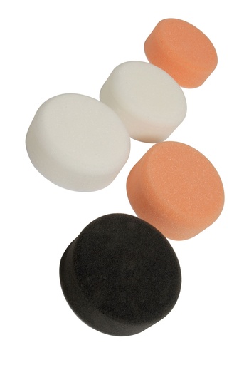 [FMT6685] Fast Mover compounding & polishing pad kit with hook and loop 75 x 30mm. 5 pads 2 x white 2 orange 2 black
