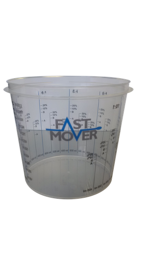 [FMT8514] Fast Mover Plastic paint mixing cups with ratios. 1400ml . 200 cups per box