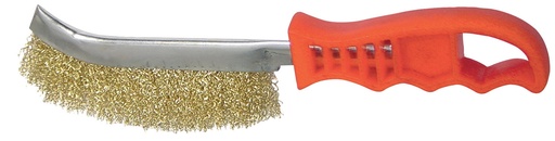 [038073] GYS BRASS COATED STEEL WIRE BRUSH - PLASTIC HANDLE