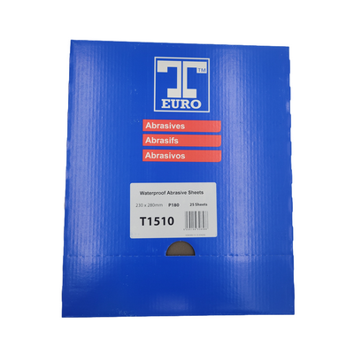 [SAT1510/BOX] T-Euro P180 230 x 280mm Waterproof Abrasive Paper Sheets  (Pkt 2