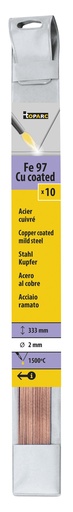 [047167] GYS 10 BRAZING RODS COPPER-CLAD STEEL Ø 2mm - L. 333mm