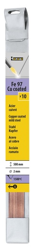 [047174] GYS 10 BRAZING RODS COPPER-CLAD STEEL Ø 2mm - L. 500mm
