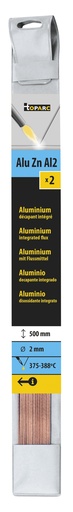 [047433] GYS 2 BRAZING RODS FLUX COATED ALU Ø 2mm - L. 500mm