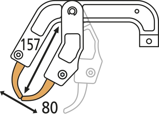[052253] GYS DIFFICULT-ACCESS RC4 ARM (157x80mm)