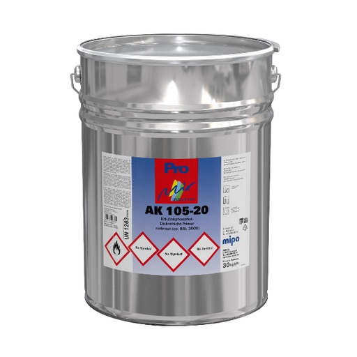 [105813009S] Mipa AK 105-20 Synthetic Zinc Primer RAL 3009 Red (20LT)