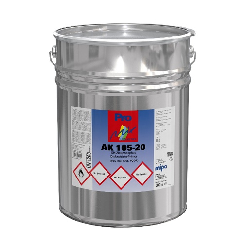 [105817004S] Mipa AK 105-20 Synthetic Zinc Primer RAL 7004 Grey (20LT)
