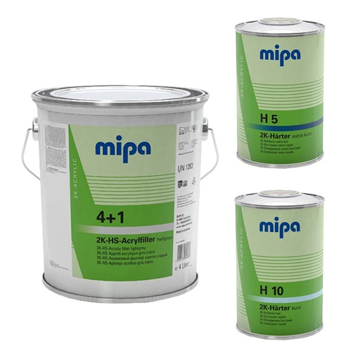 [KIT_4+1_16] Mipa Kit 80 x 4+1 Grey (4Ltr), 40 x H5 Hardener (1Ltr), 40 x H10 Hardener (1Ltr)