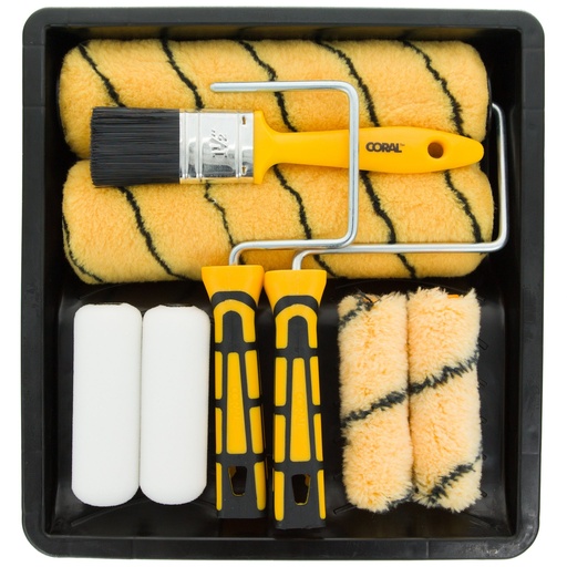 [10411] Coral Max Coat Paint Roller and Brush set for Emulsion and Gloss