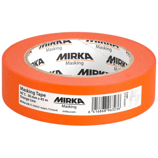 [9191243001] Mirka Masking Tape 90Â°C Orange Line 30mmx45m, 30/Pack