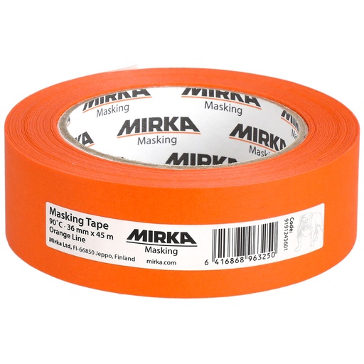 [9191243601] Mirka Masking Tape 90Â°C Orange Line 36mmx45m, 24/Pack